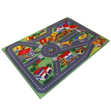 Spielteppich Crooz Stadt Straßen Kinder Teppich WASCHBAR Anti-Rutsch 95x133cm (9