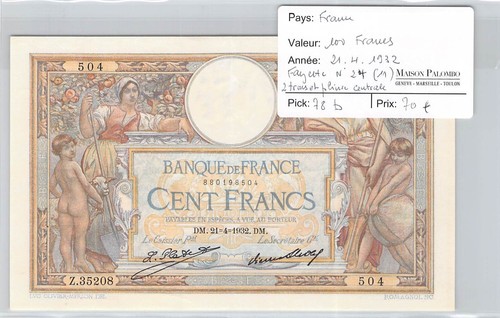 Geldschein frankreich 100 - frankreich,