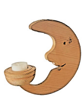 Holz-Mond, Kiefer, für Teelichter, gebraucht