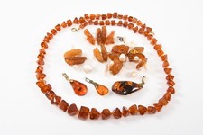 N92R50- Bernstein Schmuck Ketten Anhänger ua mit Perlen Silber Verschluss