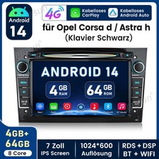 8-Kern GPS Android 14 Autoradio DAB+ Opel Corsa C/D Astra H Zafira Meriva Vivaro