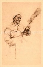 Kuenstlerkarte A. Humblot Fileuse Handspindel Types du