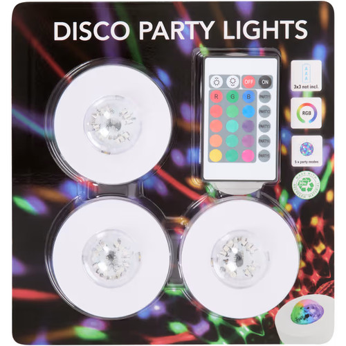 Disco party licht 3er - party, –