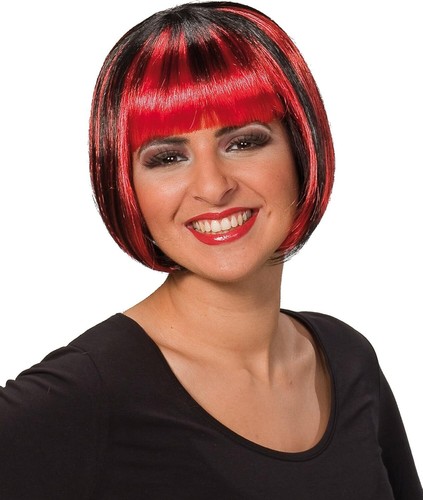 Damen bob perücke rot schwarz - damen,