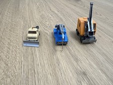 3x Wiking Konvolut Mobilkranwagen, Löffel Bagger Und MB Unimog In Guter Zustand