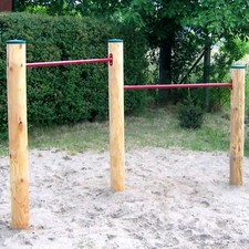 LoggyLand GYM II  Doppelreck Turnstange Reckstange Lärche Holz Reckanlage massiv