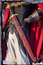 Larp Waffenhalter -Ritter Lederschwertscheide mit Gürtel - 75cm oder 94cm  Epic 