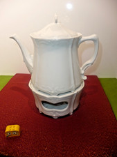 Hutschenreuther  Baronesse weiß Teekanne + Stövchen  ca.  1 Liter  TOP