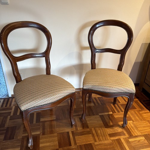 Vintage polsterstuhl holz - 2x,