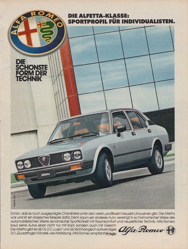 Alfa romeo alfetta reklame - alfa,
