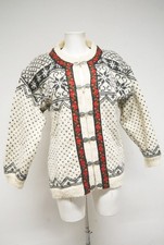 Sehr dicke Strickjacke Original Vintage Norweger Schurwolle Unisex Hr.50 Da.40