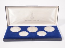 5-tlg. Set 900 Silber Münzen XXII Olympiad Moscow 1980 Russland Moskau Rubel