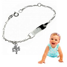 Kinderarmband,Babyarmband,Namensarmband mit Lebensbaum -Silber 925-&Gravur