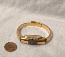 Alte Spangenuhr Gold Plaque Armbanduhr 60er J. Fludo 17 Jewels Damenuhr Armreif