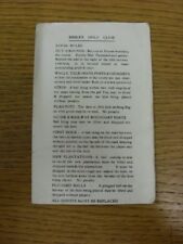 ca. 1970er Golf Scorecard