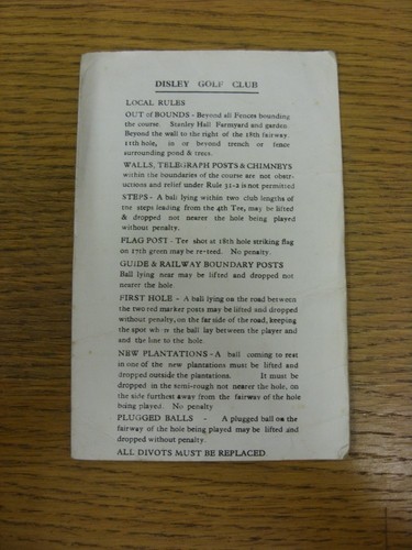 1970er golf scorecard - golf,