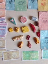 Schaulebensmittel Tüten Geld DDR Kaufmannsladen Zubehör Spielzeug Vintage...
