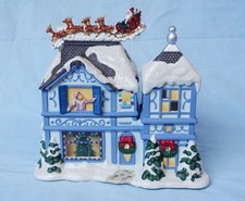 Partylite Weihnachten Haus mit Spieluhr + Teelichthalter Schlitten Kerzenhalter