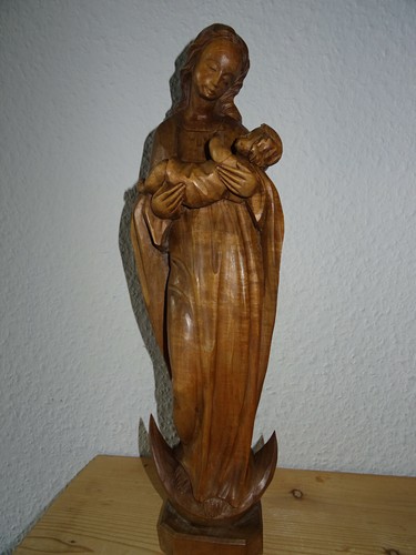 Antike gotische madonna mit - antike,