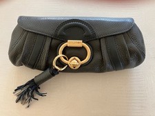 GOLDPFEIL – Clutch – Bohemian – graphit – Leder - Neu - Einzelstück