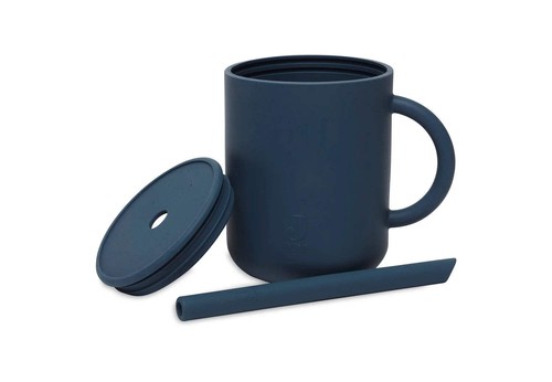 Silikon strohhalm becher - silikon, blau
