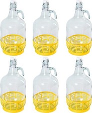 5L Bügelflaschen Gärballon Glasballon Weinballon Bügelverschluss Flasche Korb D3