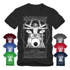 Drummer T-Shirt S-XXXXL DA Vinci Schlagzeug Rock Band Musiker Geschenke Leonardo