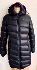 Damen Schwarz Echtfell Mantel mit Kapuze von-Quechua Gr.-L, sehr guten Zustand.