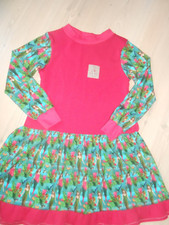 Jersey-Dreh Kleid Gr. 128-134 Übergangskleid Unikat Romantisch