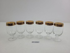 6x Portweingläser Gläser Relief Goldrand Küche Haushalt 10cm #2512227
