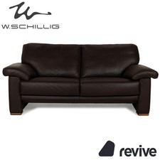 Willi Schillig Leder Zweisitzer Braun Sofa Couch