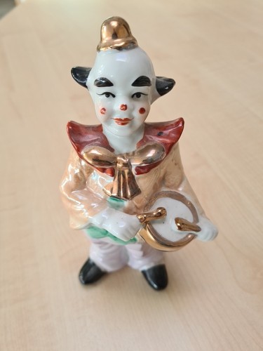 Porzellanfigur clown mit - porzellanfigur, einer