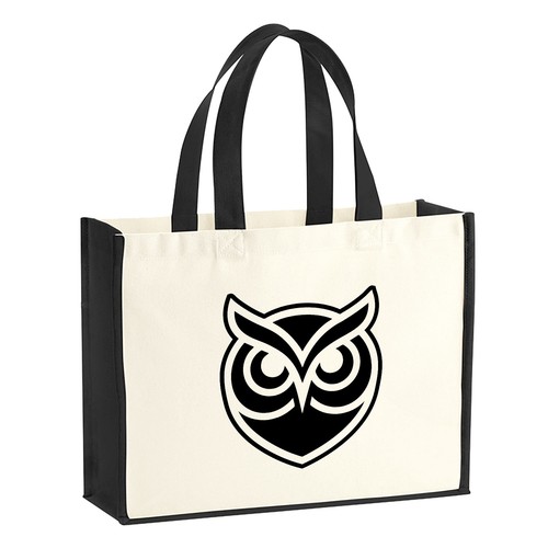 Jutetasche eule silhouette - eule,