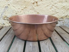 Kupfer Marmeladentopf Patisserie Frankreich Ø 36 cm mit Messinggriffen Vintage