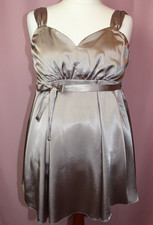 QUE SERA Abendmode Umstandsmode festliches Satin Top Gr. 36, 38, 42  Mocca NEU