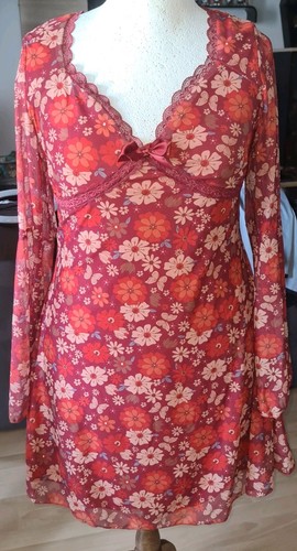 Damen minikleid 2xl rot - rot, blumen