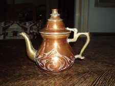 kleine antike Kanne Kännchen Mokka Kupfer Messing top Rarität