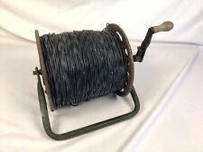 Bundeswehr 800 Meter Feldkabel Ackerschnacker Trommel mit Kurbel und Tragebügel