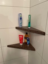 Eck-Duschablage aus Granit 29cm x 24cm 3cm