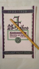 Heft 25 Jahre Aschersleben KONSUM Verein 1903 - 1928 Bahnhof Lager Fuhrpark