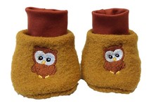 Babyboots Wollwalkschuhe Wagenenschuhe Eule bestickt Kleinkind Baby  Überzieher