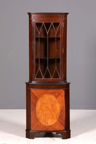 Englische eckvitrine mahagoni - eckvitrine,