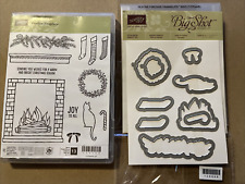 Stampin Up Stempel Festive Fireplace u. passende Stanzen Am Kamin, unbenutzt Rar