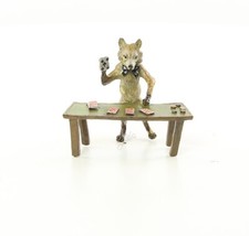 Bronze Skulptur Fuchs am Pokertisch im Wiener Stil nach F.Bergman