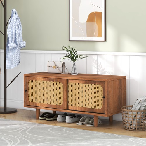 Rattan holz schuhschrank - rattan,