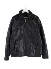 Vintage Leder Jacke Schwarz M Herren