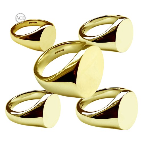 18ct massiv gelbgold signet - massiv,
