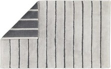 Cawö Badteppich Badematte Streifen Grau 60 x 100 cm Baumwolle Wendeoptik Frottee