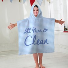 Kinder Kapuzen Handtuch Poncho Schön & Sauber Blau Design Bademantel Schwimmen