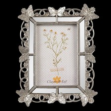 Bilderrahmen 10x15 cm silber Schmetterling mit Glas